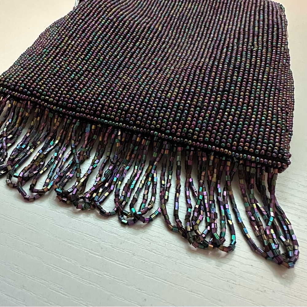 Inge Christopher Purple Beaded Fringe Bag - Picture 4 of 12